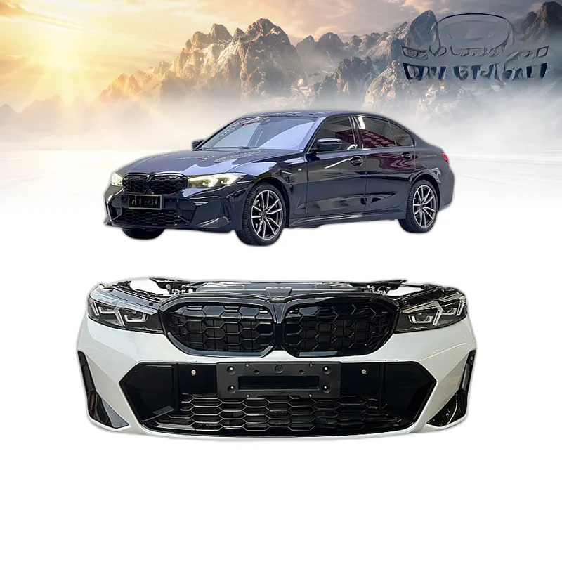 Front Bumper Assembly Complete Bolt-On with Parking Sensor Openings Replacement for Cars