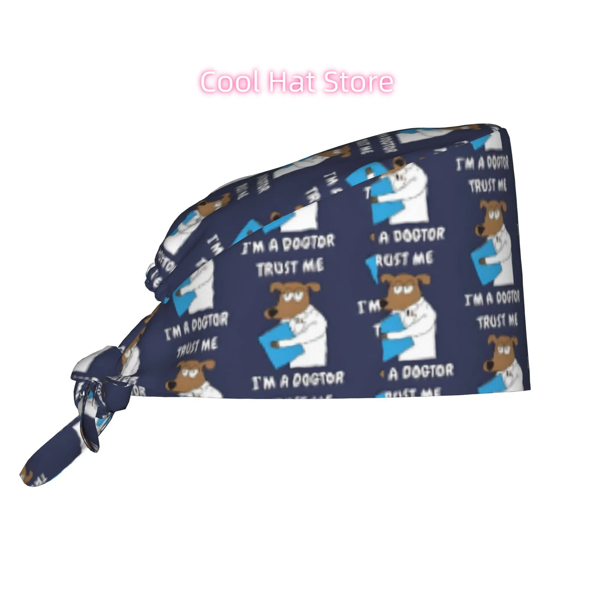 Trust Me I' A Dogtor Unisex Work Cap - Adjustable Lightweight & Chef Hat with Dogtor Themed Laces, Dust Proof for Nurses, Doctor