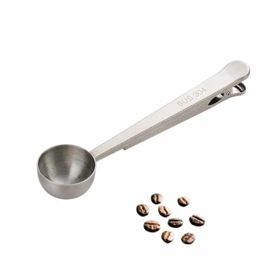 

Ложка для кофе из нержавеющей стали с уплотнением 2-в-1, мерная ложка для молотого кофе, чая, сахара, кухонного хранения, посудомоечной машины, безопасная