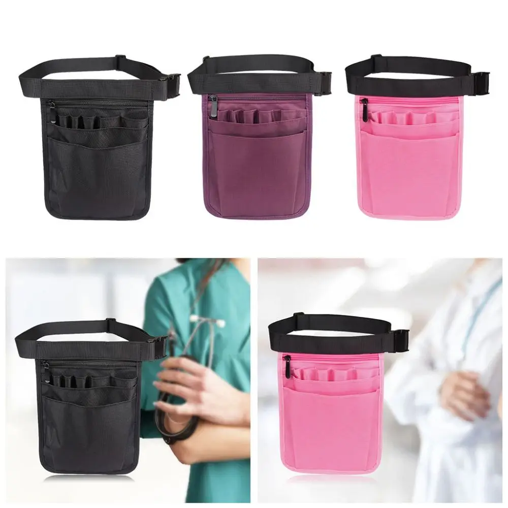 Universal Multi Pocket Nurse Organizer Bag Lightweight Zipper Fanny Pack Work Pocket Nurse