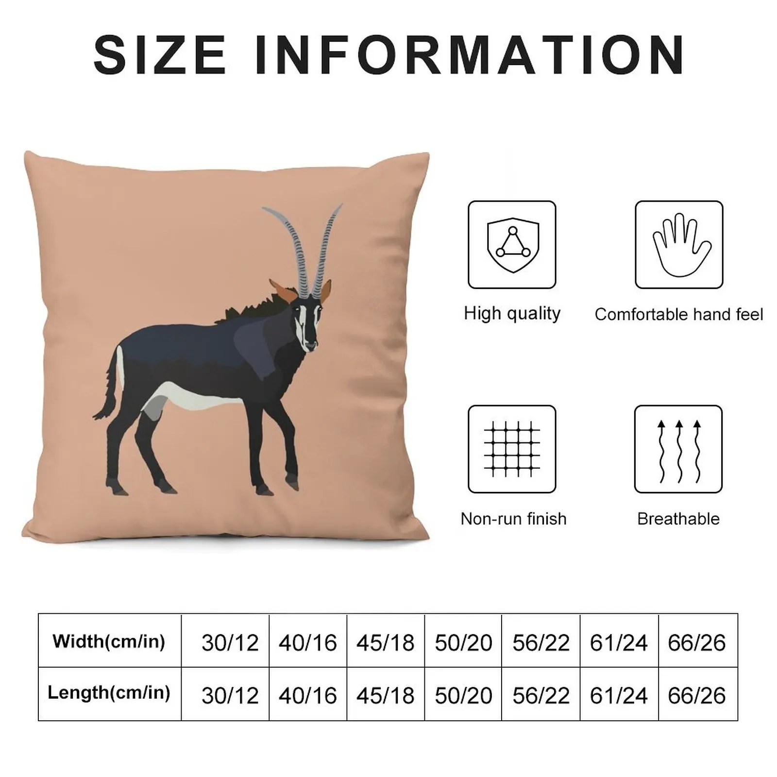 S is for Sable Antelope Throw Pillow christmas decorations for home 2025 christmas cushions covers pillow