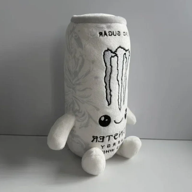 Hot  Monster Plush White Energy Drink Plush Toy Simulation Can Stuffed Doll Cute Soft Figure Decor Gift Friend Home Ornament