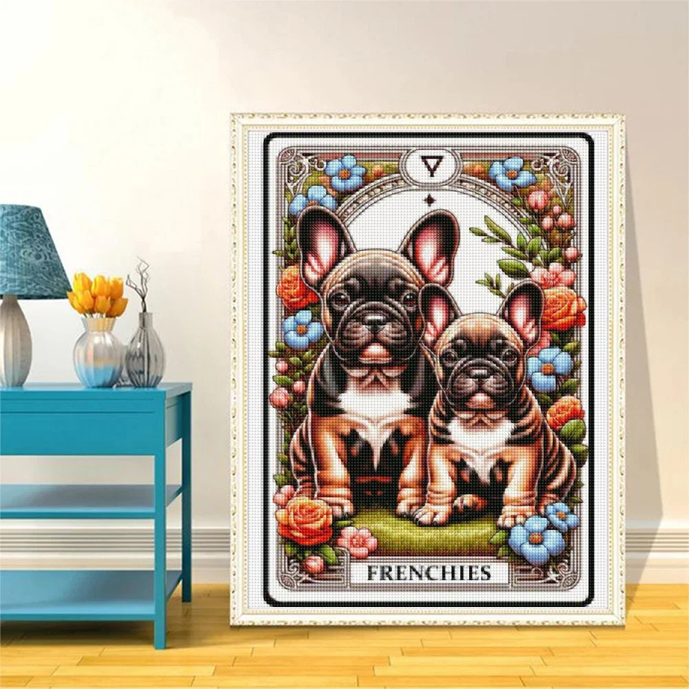 DIY Diamond Painting Tarot Cards Animal Full Diamond Embroidery Cartoon Dog and Flower Cross Stitch Set Art Home Decoration Gift