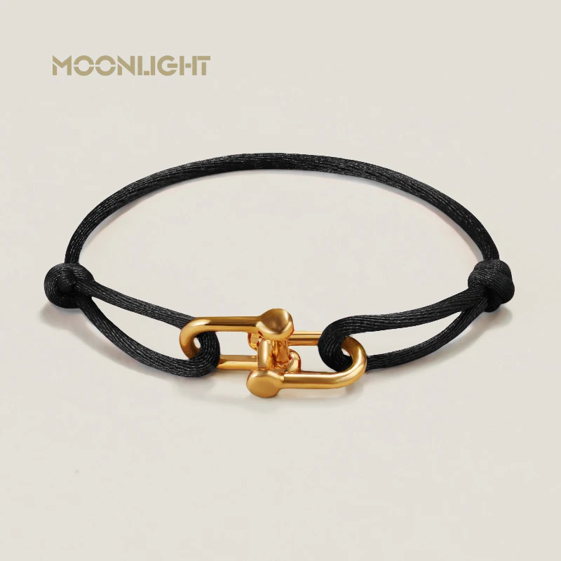 MOONLIGHT Classic Adjustable U-Shape Charm Bracelets for Women High Quality Silk Rope Bracelet Female Jewelry Gifts Wholesale