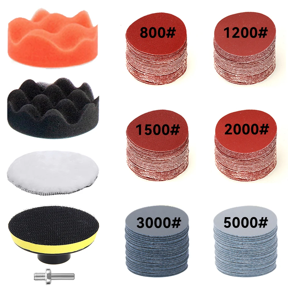 Headlight Restoration Kit Car Detailing Washing Cleaning Renovation Tools Sandpaper Waxing Sponge Polishing Pad Sanding Disc