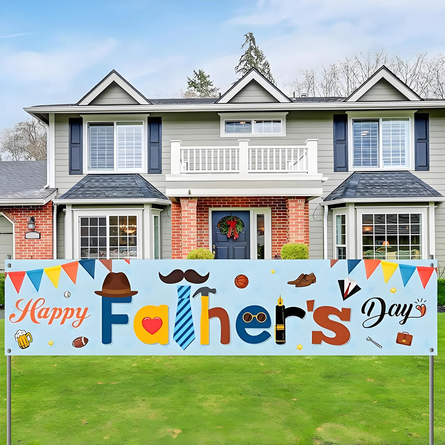 New Father's Day happy banner decoration outdoor deformation letter decoration party new home outdoor, outdoor, guardrail
