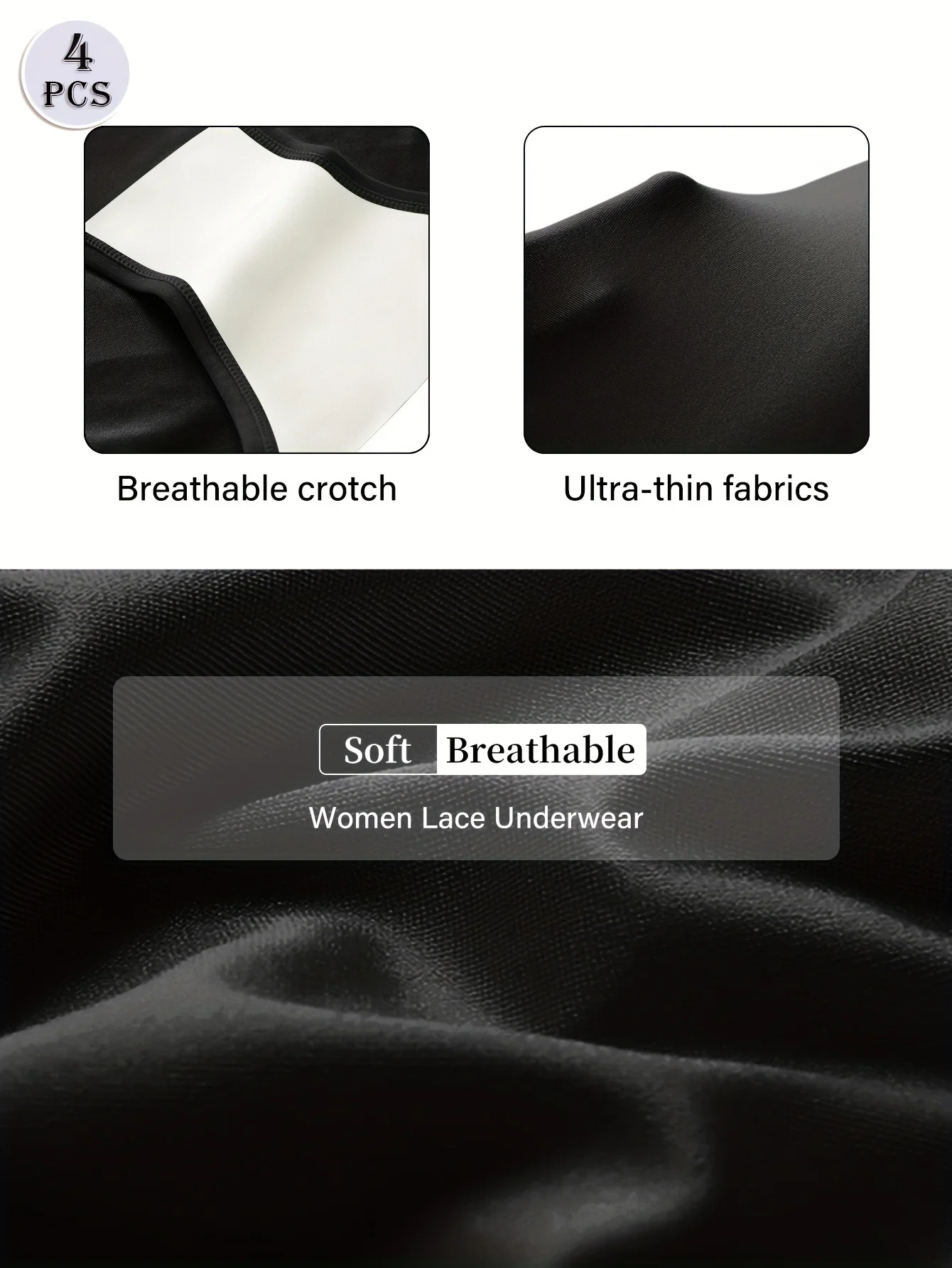 Sada 4 kalhotek s vysokým pasem a regulací bříška pro ženy, prodyšná síťovina, zkřížená kompresní vlákna, bezešvé tvarující spodní prádlo - náhled 4