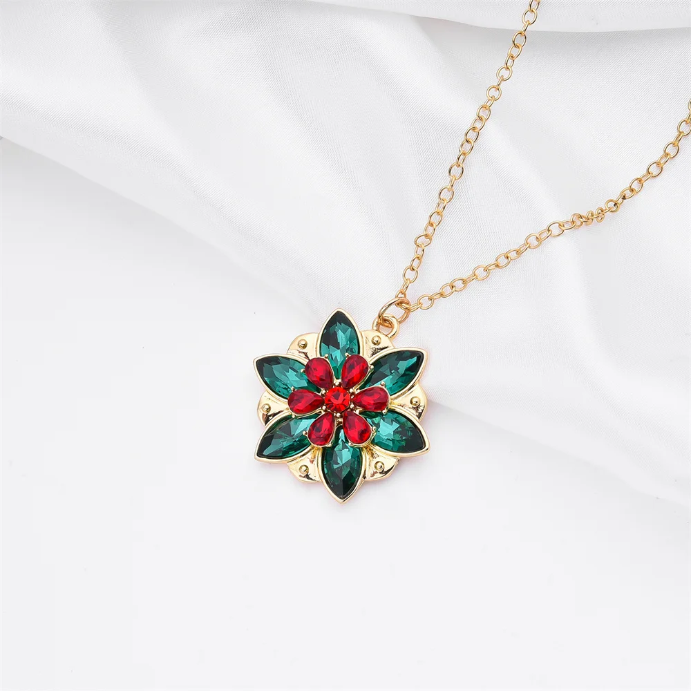 Harong New Fashion Crystal Flower Anastasia Women\'s Necklace Vintage Elsa Princess Together in Paris Pendant Cosplay Jewelry