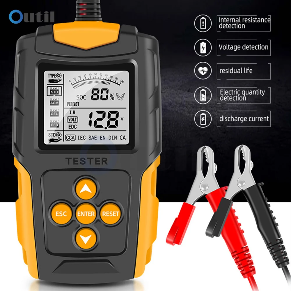 Analisador da Capacidade da Bateria de Carro do Lcd Analisador Ferramenta Diagnóstica Gel Agm Wet ca Sla Cca ir Soh Verificador da Medida 12v 24v 830v