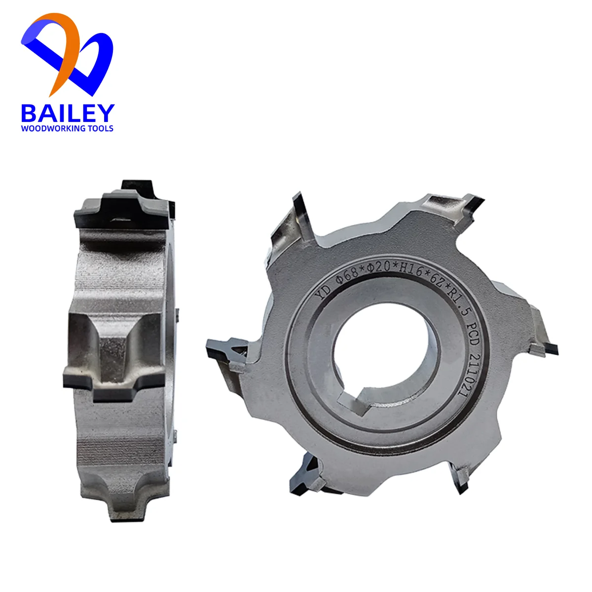 BAILEY 1PAIR Fine Trimming Cutter 68x16/20xH16mm 6Z R1.5/R2/R3 Fine Trimming Knife For Edge Banding Machine Woodworking Tool