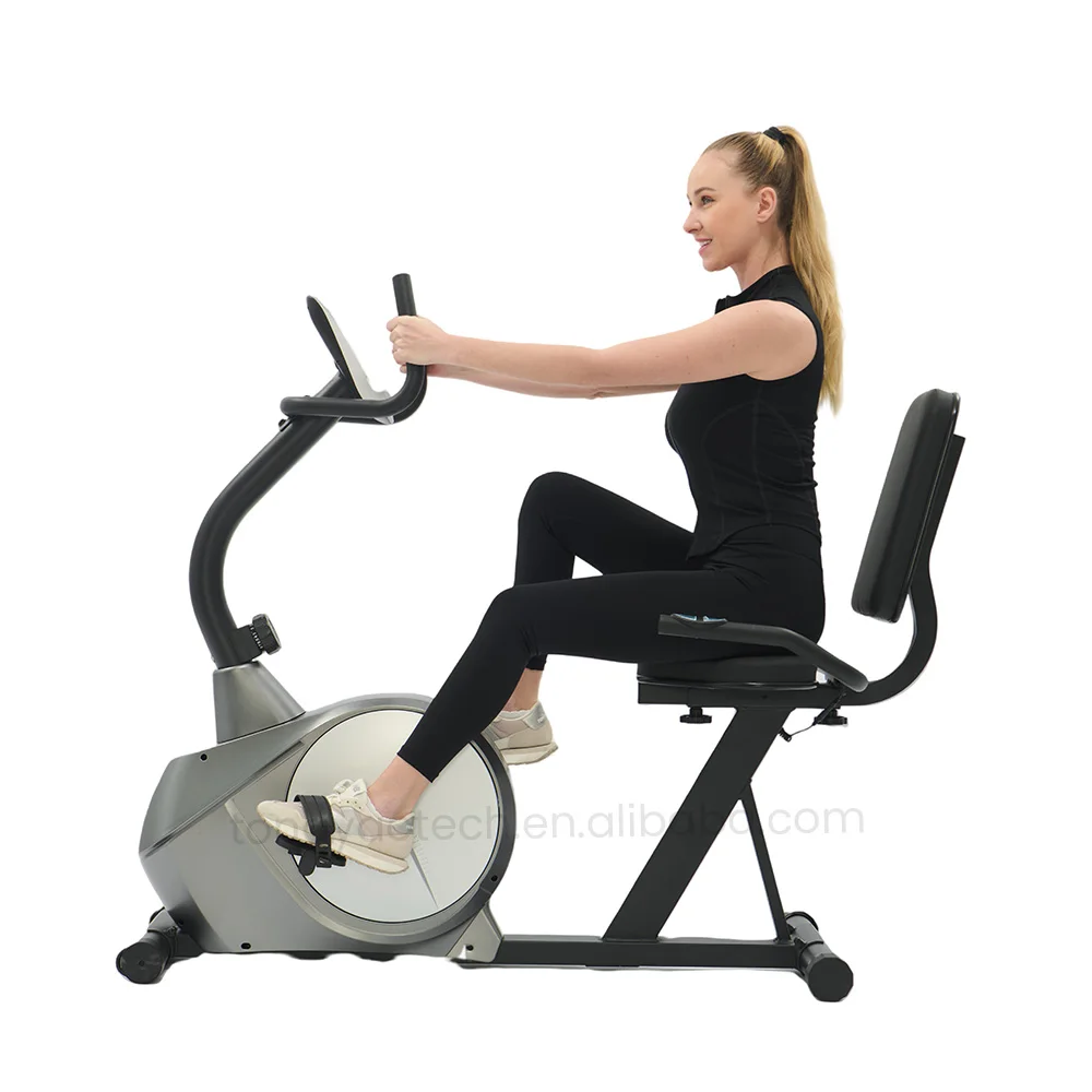 

Portable Recumbent Exercise Bike 8-Level Magnetic Resistance 120kg Capacity Steel Frame Phone Rack for Elderly Rehabilitation