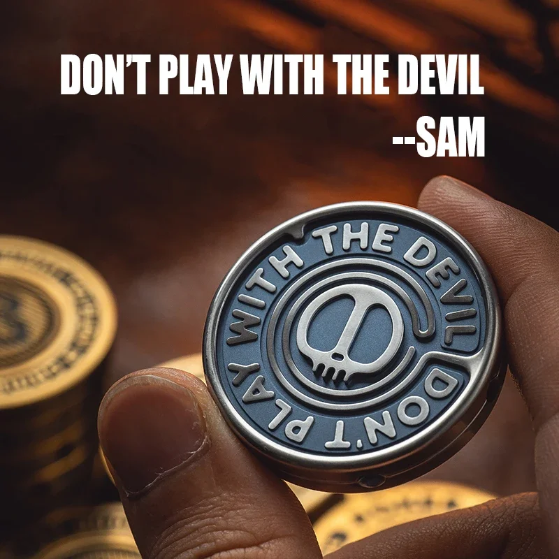 LAUTIE 2099 SAM Haptic Coin Fidget Push Slider Fingertips Adults Stress Relief Metal Toys Limit Edition