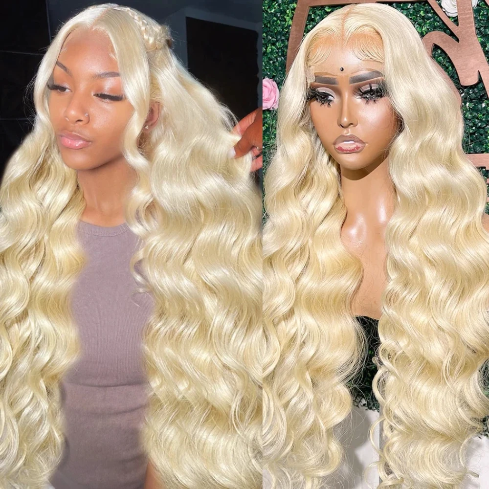 

613 Honey Blonde Lace Front 200% Density 100% Human Hair 13x6 HD Lace Frontal Wig Remy Hair Body Wave Pre Plucked Wigs For Women