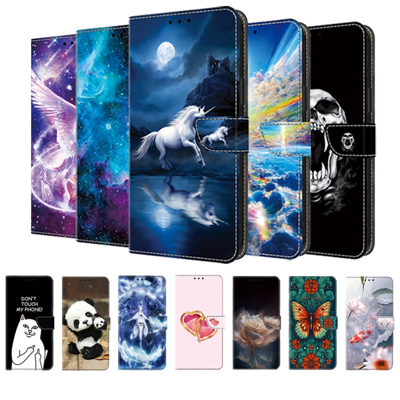 Flower pattern Painted Magnetic Flip Wallet Leather Case For Xiaomi Redmi Note 13 12 11 11S 10 10S 10T 9 9S 8 8T Pro Plus 4G/5G