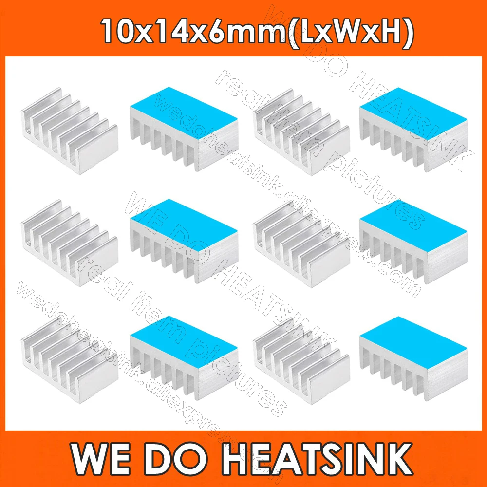 

Wholesale 10x14x6mm Silver Aluminum DIP Heatsink With Thermally Conductive Adhesive Transfer Tape Applied