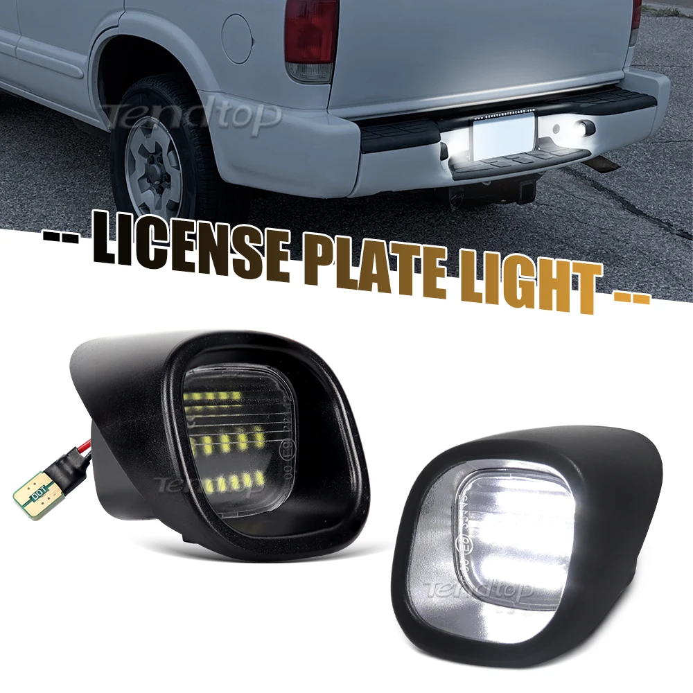 2pcs White LED License Plate Tag Lights Lamp for Chverolet Trailblazer GMC Enovoy 2002-2009 Oldsmobile Bravada 2002-2004