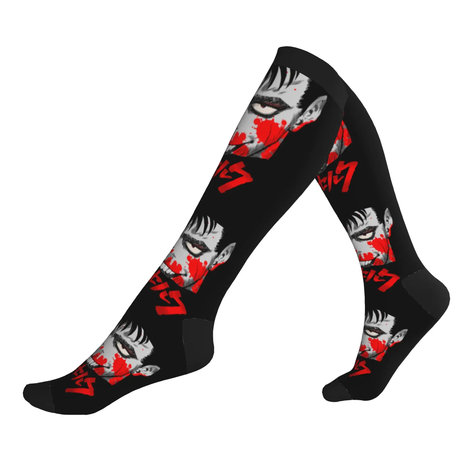 Harajuku Doodle Swordsman Anime Berserk Socks Men Women Warm 3D Printing  Sports Basketball Sports Compression Socks