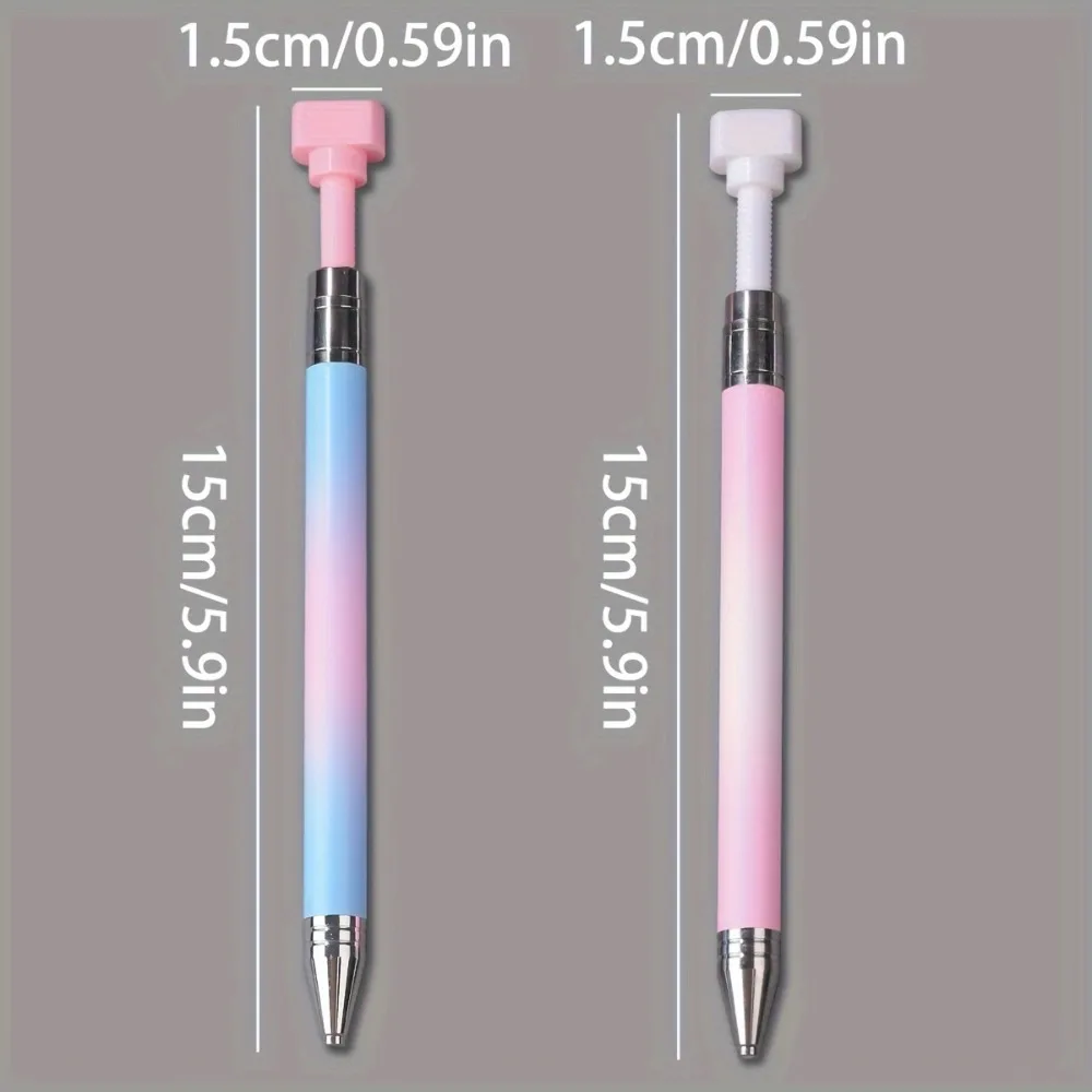 Pióro do malowania diamentami z efektem makaronika, z woskiem, wielokrotnego użytku, obrotowe pióro z klejem do zdobienia paznokci, narzędzie do nakładania cyrkonii.