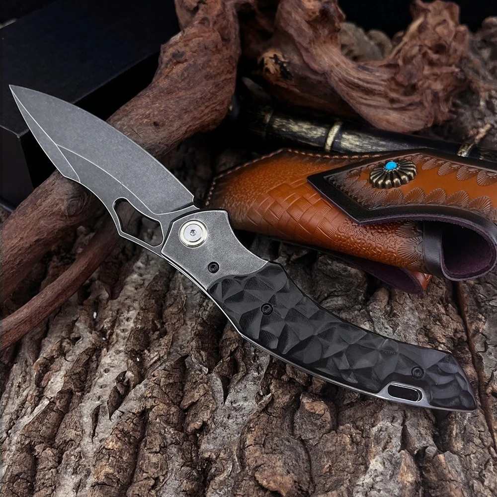 

Складной нож для приключений в дикой природе и исследования джунглей с прочным лезвием D2, деревянной ручкой, для кемпинга, рыбалки и активного отдыха