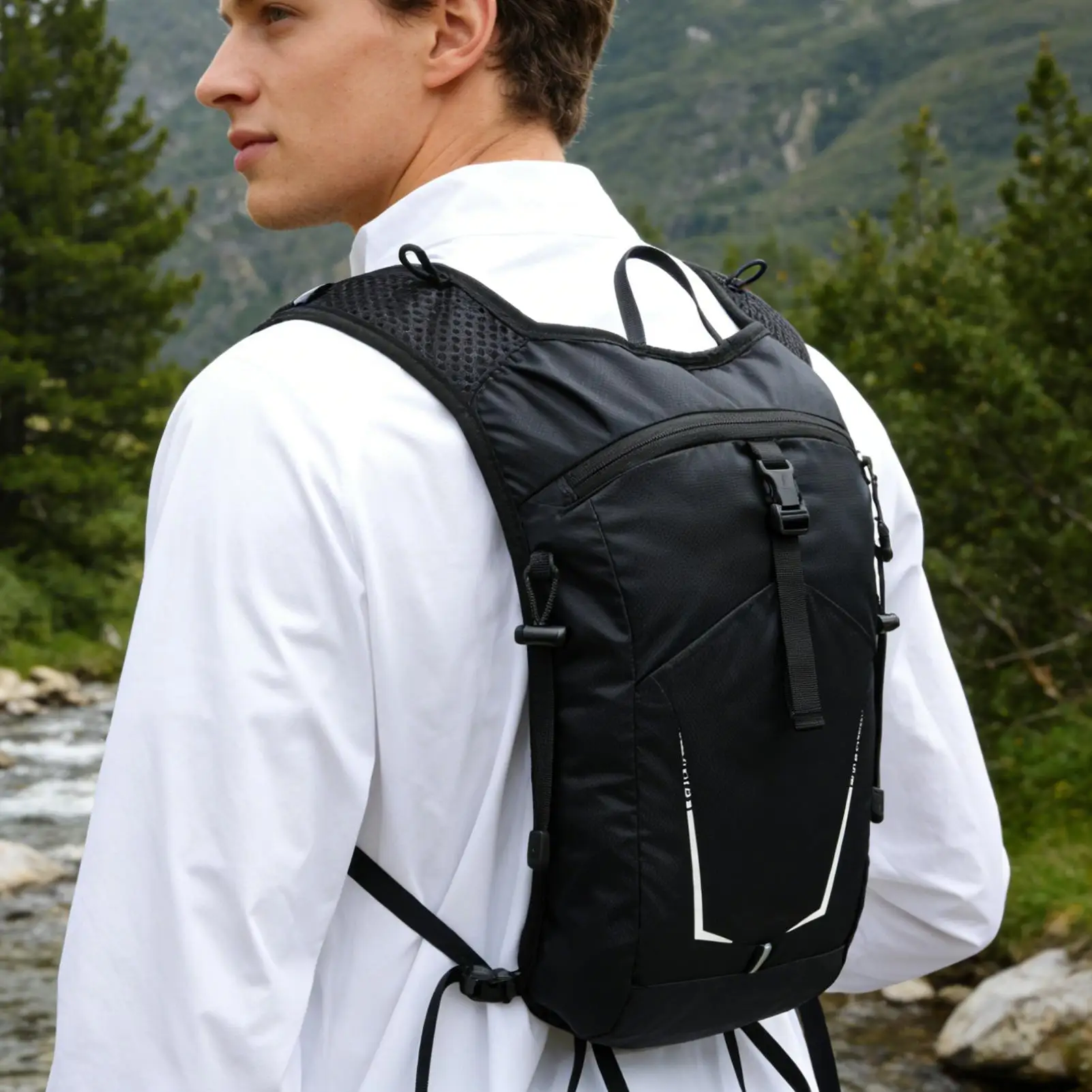 

15L Lightweight Reflective Hiking Backpack Foldable Outdoor Sports Daypack for Men Women Travel Climbing Camping Backpacking