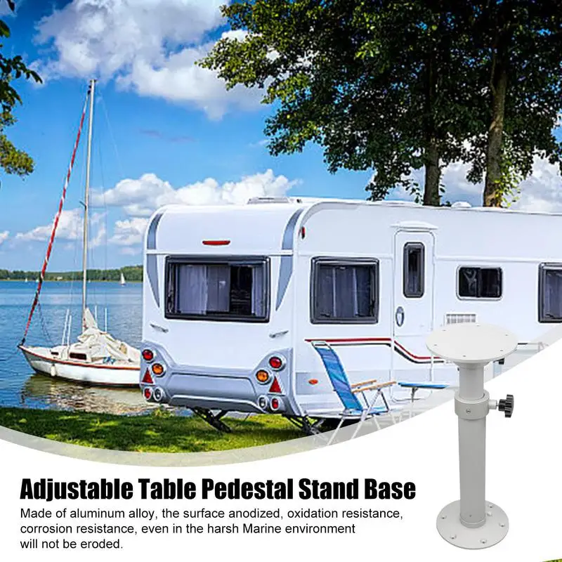 Adjustable Table Pedestal Stand Liftable desktop base bracket aluminum alloy detachable suitable for RVs, boats and yachts