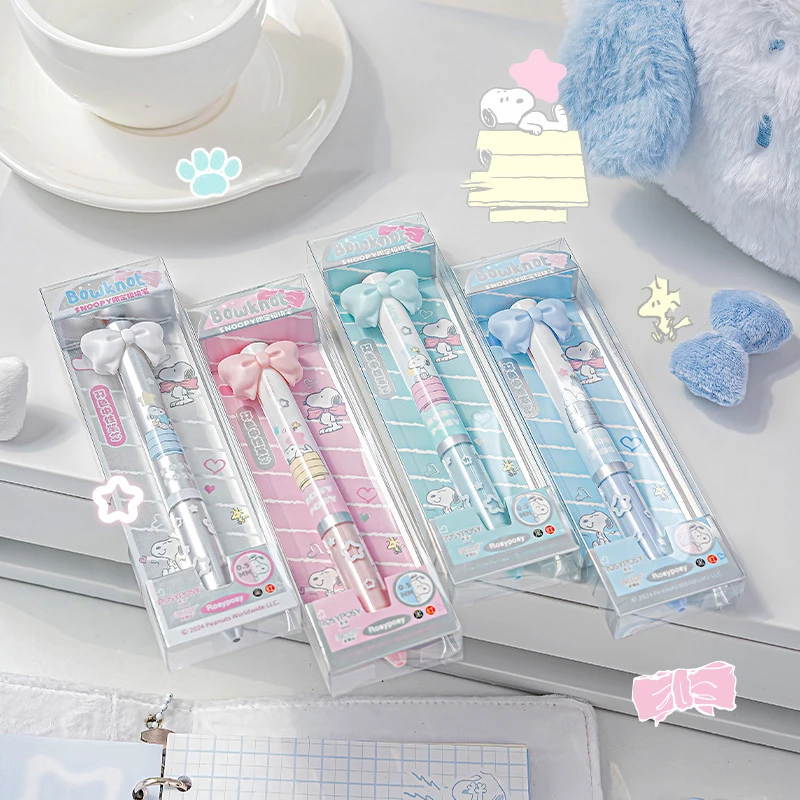 RosyPosy Creative Gel Pen Ins Style Cute Dog Bow Modular Press 2 Colors Ball Point Pens, The Work Assistant for Student Teacher