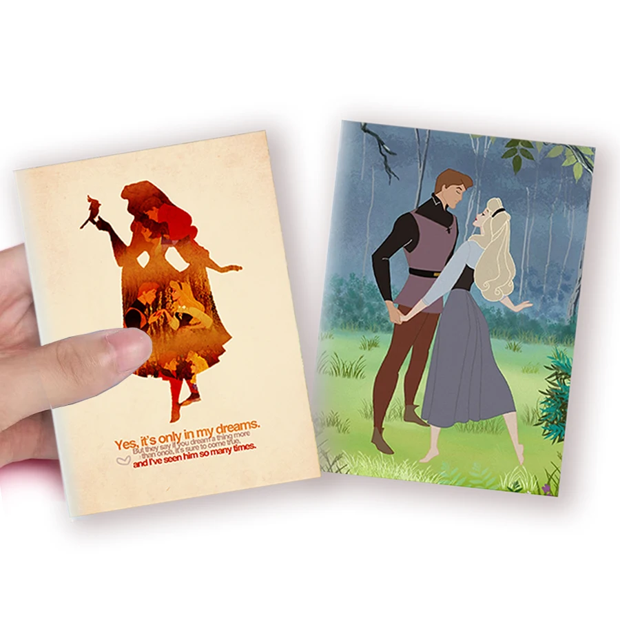 Cuaderno A6 para niñas, Bella Durmiente, Aurora, vestido de Cosplay, princesa Disney, cita, libro de notas para Fans, regalo de Halloween y Navidad