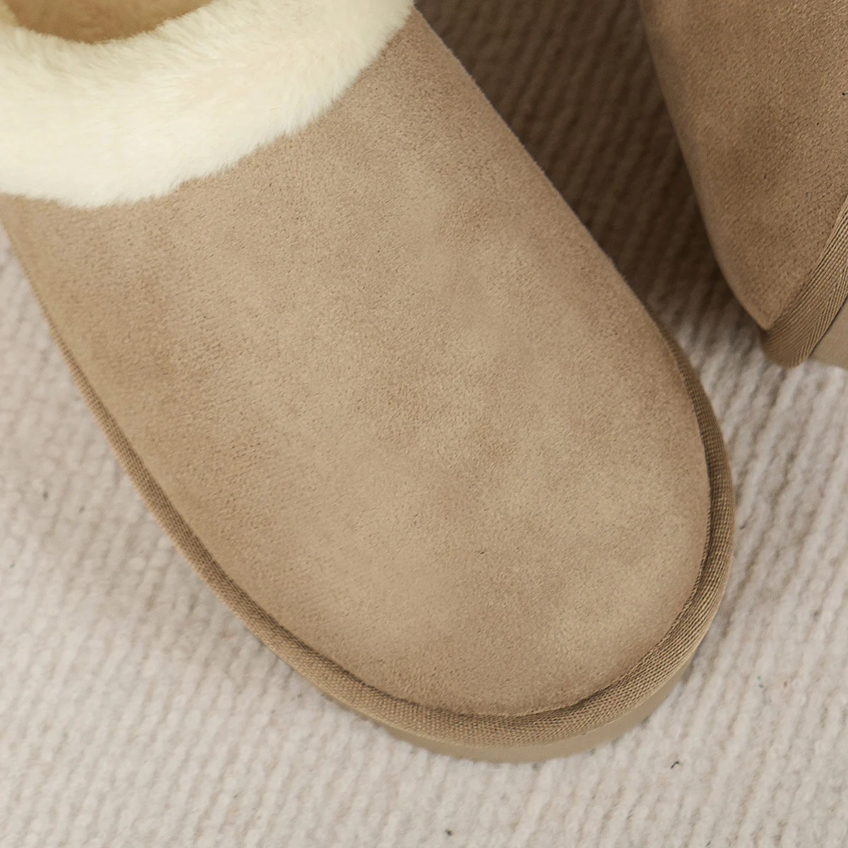 Wintermode Damen Flauschige Dicksohlige Freizeitschuhe, Dicksohlige Rutschfeste und Warme Hausschuhe mit Fellfutter – Detail 12