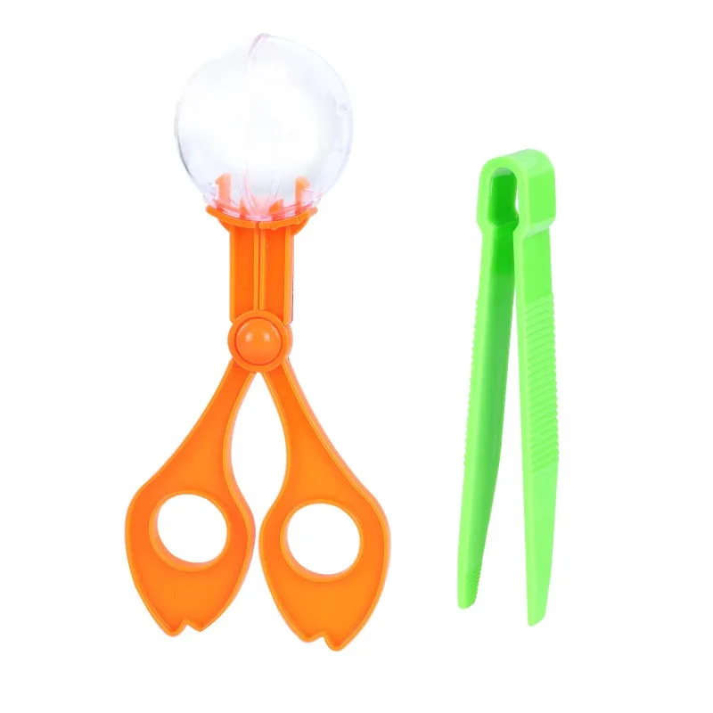 Plastic Nature Exploration Scissor Kids Tweezers Bug Scooper Handy Catcher Tong Set Plastic Tool Outdoor Clamp Catch Toddlers