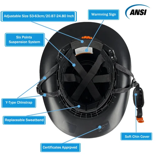 Imagen 2 del producto Casco de seguridad vaquero ANSI Z89.1 Clase C casco de ala completa ventilado para uso industrial de construcción al aire libre