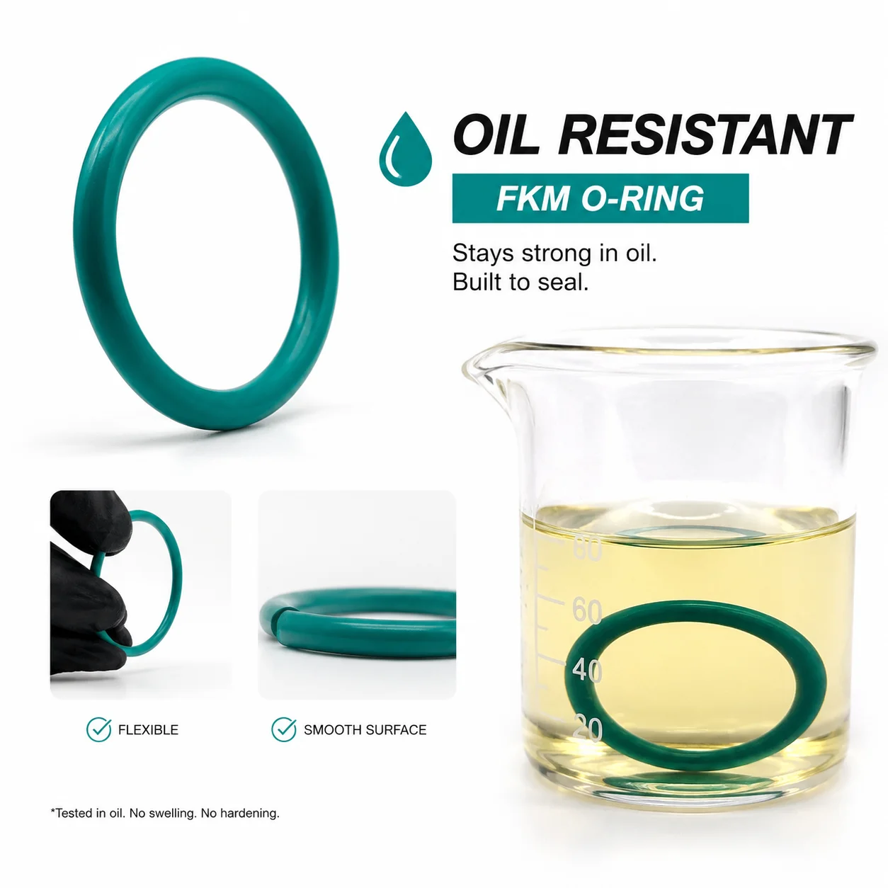 225 Pieces FKM Fluororubber O-ring Repair Kit, Inner Diameter 6-30mm CS 1.9mm, Hydraulic And Pneumatic System Specific Seal