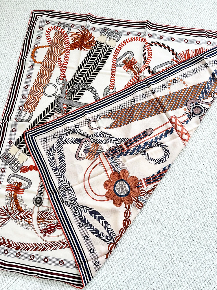 

Double Faced Wool Silk Scarf 135CM Hand Rolled Edges Shawls Neck Head Clothes Decoration Oversized Stole Cape Christmas Gift