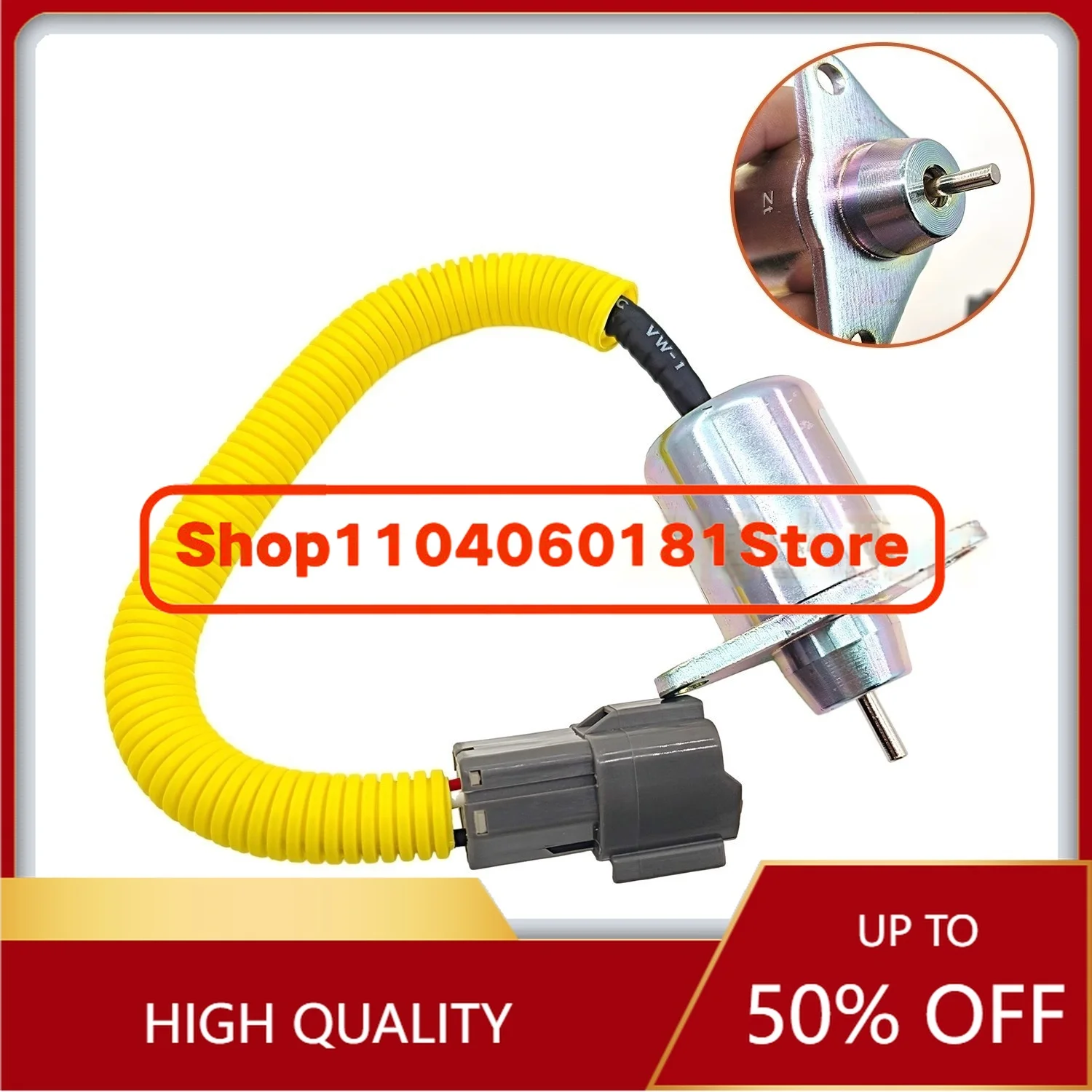 High Quality Excavator Flame Out Solenoid Valve Switch 1503ES-12S5SUC12S 24V Grey Plug Suitable