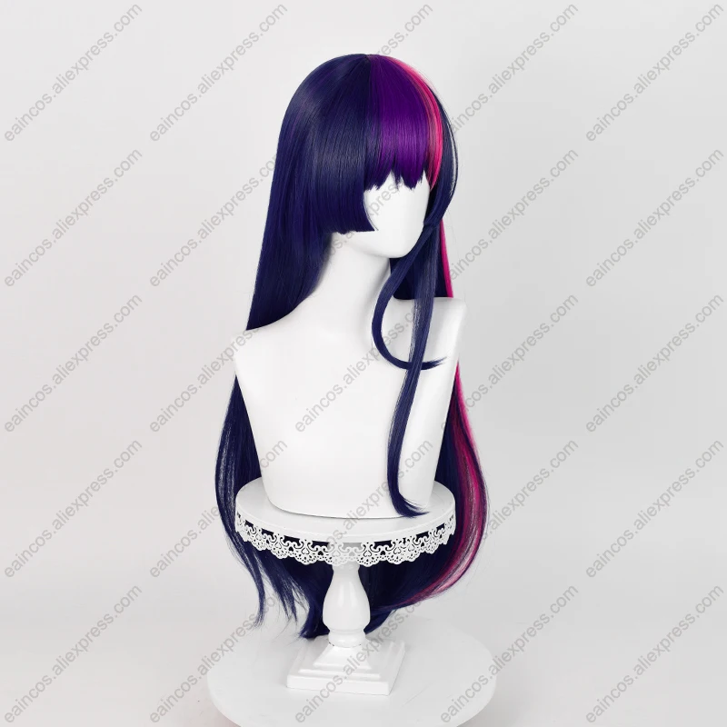 Twilight Sparkle Cosplay Pruik 75Cm Lang Gemengde Kleur Pruiken Hittebestendig Synthetisch Haar Halloween Feest