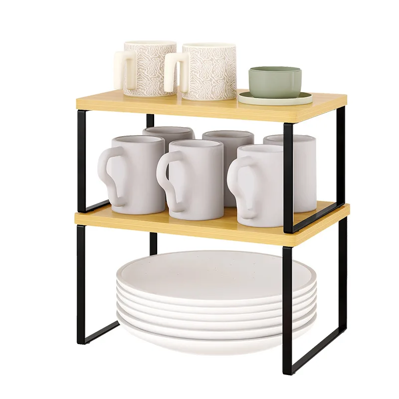 

Household kitchen countertop layered rack, desktop debris sorting double-layer seasoning storage rack