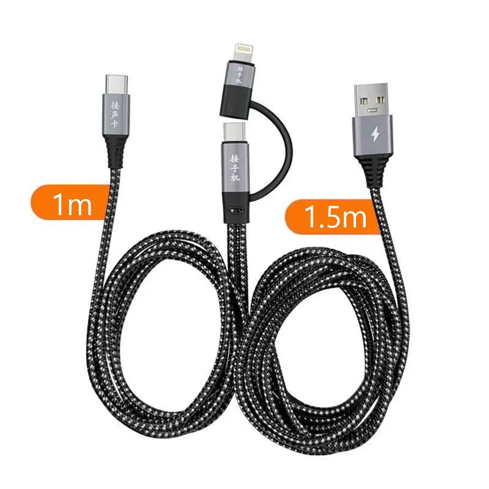 

Portable Type C IOS OTG Sound Adapter with Builts In Sound Card for Singing and Streaming USB Fast Charging Capability
