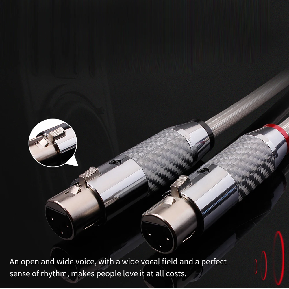 OCC Plated Silver XLR Audio Cable with Shielding Anti-interference Cable Mixer Microphone Balance Line