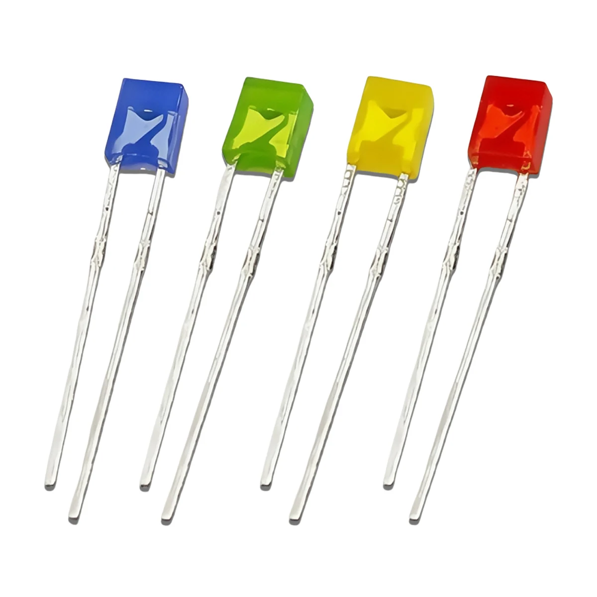 Rambut Merah LED Persegi 2X3X4Mm Merah, Rambut Biru Biru, Rambut Hijau Hijau, Rambut Ungu Ungu, Rambut Kuning LED Kaki Pendek Kuning