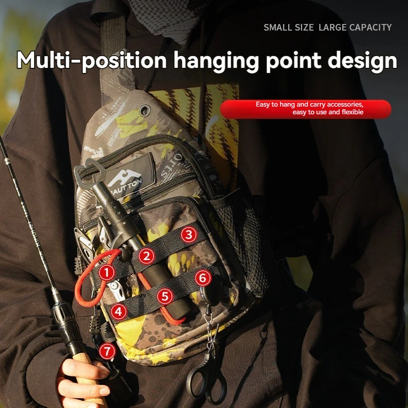 حقيبة ظهر مقاومة للماء لصيد الأسماك، حقيبة طُعم صيد تكتيكية خفيفة الوزن، معدات وصيد الأسماك والمعدات للرجال