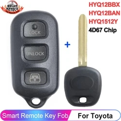 KEYECU HYQ12BBX HYQ12BAN HYQ1512Y 4D67 Chip For Toyota Sequoia 2003 2004 2005 2006 2007 2008 4Runner 2009 Remote Key Fob