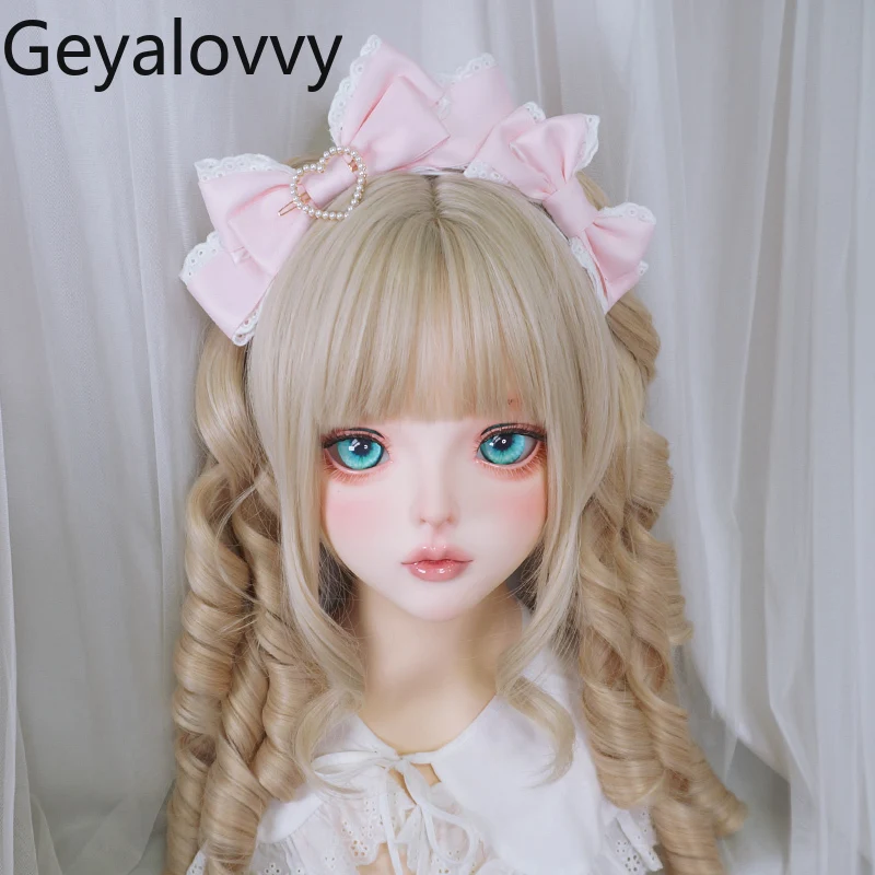 Fascia per capelli KC con fiocco in pizzo rosa blu per ragazza giapponese fatta a mano Dolce principessa Amore Versatile clip Lolita Copricapo Accessori per fiocchi per capelli