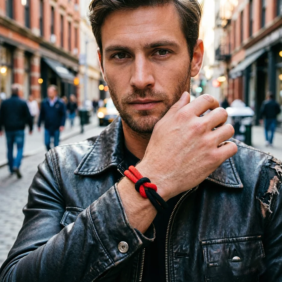 Cool Handmade Rope Men Bracelet Apparel Accessories Double Color Layer Magnetic Clasp 3 Sizes Braslet Homme Casual Daily Joias
