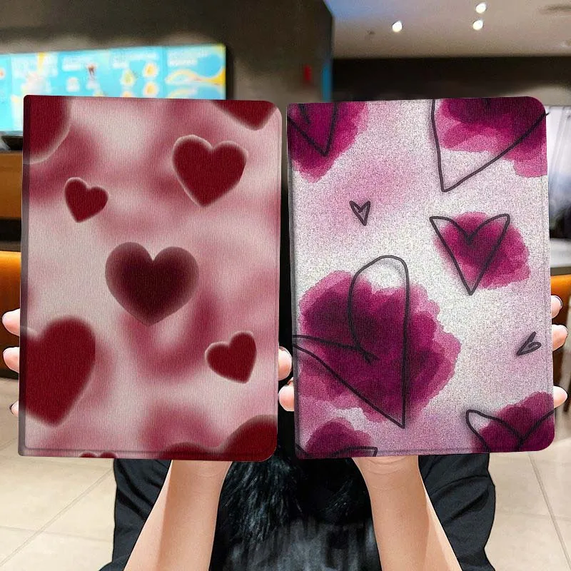 

Чехол для планшета с красным сердечным узором на фоне для Lenovo Xiaoxin Legion Pad Tab Pro GT Y700 Gen4 2 11 P11 M10 K10 3rd Plus Gen Gift