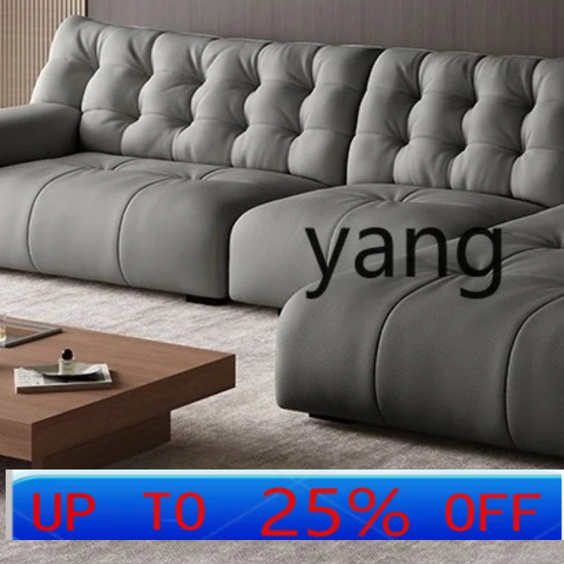 

LH minimalist cat scratching leather high backrest down princess sofa living room light luxury L shape