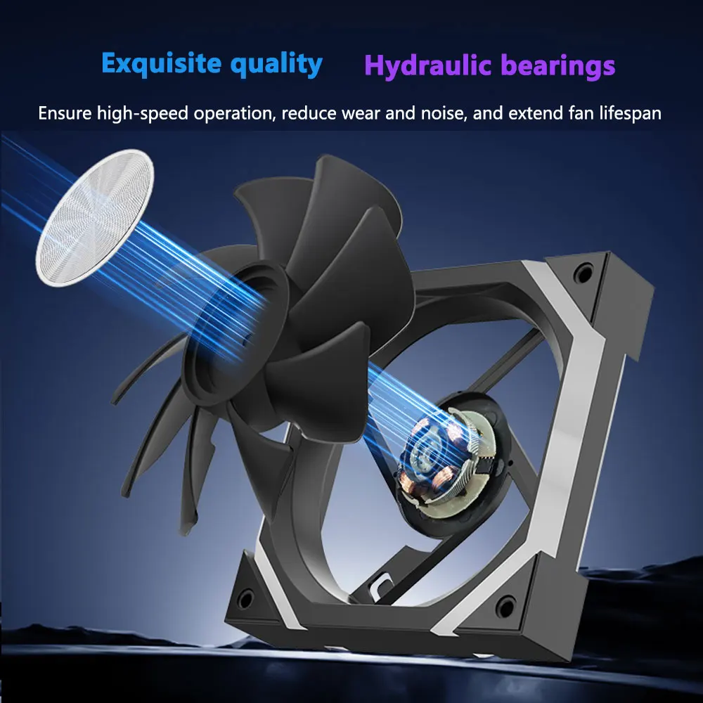 UPSIREN W-ZF120 Computerkast koelventilator/Magic Wireless Stitching/120mm/5V 3PIN ARGB/12V 4PIN PWM/Hoogwaardige stille ventilator