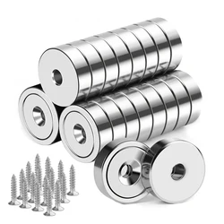 Neodymium Magnet Countersunk Round Super Powerful Strong Permanent Magnetic Imanes Disc Rare Earth Fridge Magnets With Screw