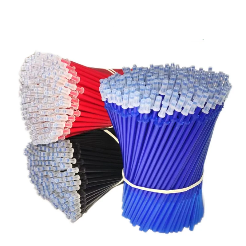 100 Stück/Set löschbare Gelstift-Nachfüllung, blau, schwarz und rot, leicht zu lösende Stift-Nachfüllung, Wasserstift, schnell trocknende, löschbare Stiftnachfüllung
