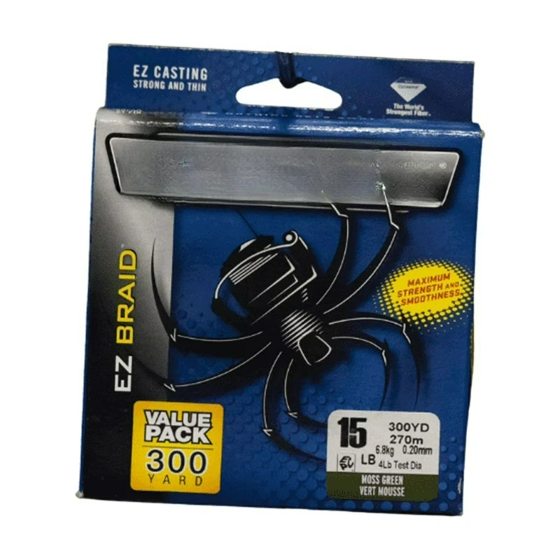 

Рыболовная леска, цвет моховой зелени, прочность 15 фунтов, 300 ярдов.