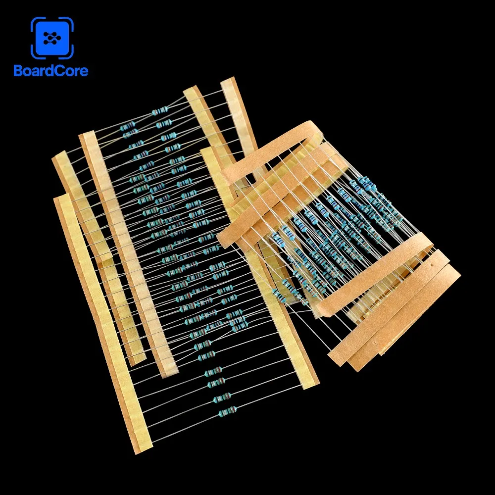 120PCS Resistor Film Logam 1/4W 1% Ohm Kit Resistansi 2ohm 2.2ohm 2.4ohm 2.7ohm 3ohm 3.3ohm Set Resistor Perbaikan Airbag Mobil