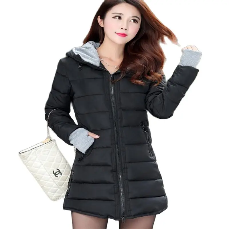 Hot Sale Parka Jacket Womens Winter Coats Long Cotton Casual Hooded Overcoat Female Thicken Warm Lady Down Outerwear